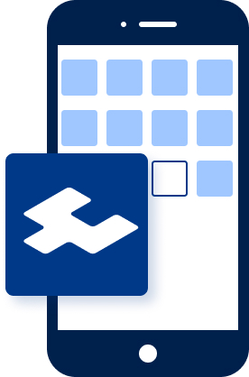 A minimal cell phone mockup of the app screen on a phone, with the Checkout Wallet logo popping out in the foreground.